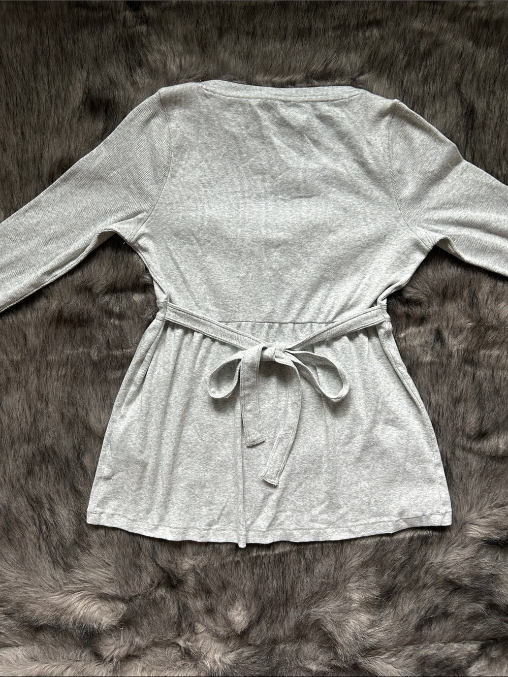 Hollister Y2K Babydoll Top Women’s Gray Long Sleeve Tie Back Bella Swan Medium - Picture 7 of 9